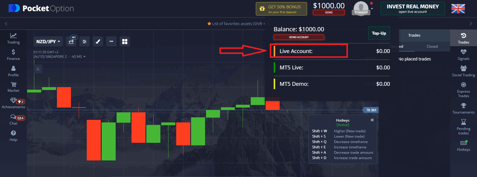 How to Open a Trading Account on Pocket Option