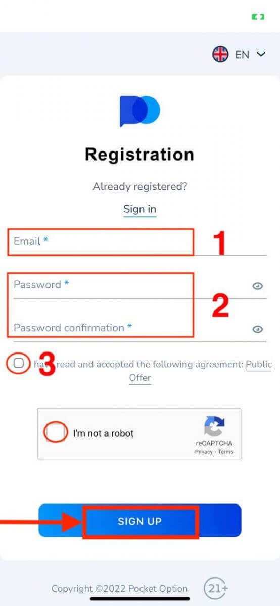 How to Register Account on Pocket Option