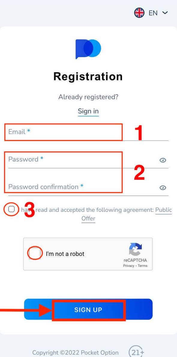 How to Register Account on Pocket Option