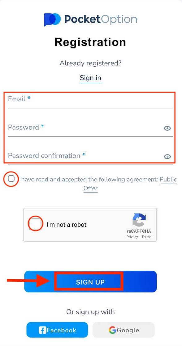 How to Register Account on Pocket Option